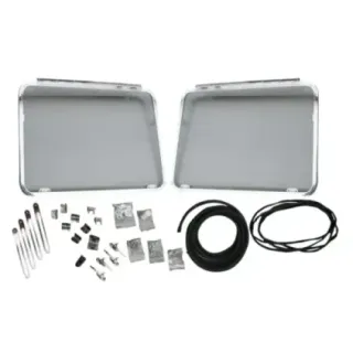 Safarivinduer foran, polert aluminium