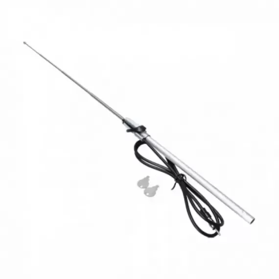 Antenne med buet sokkel, forkrommet