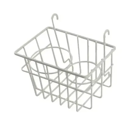 Oppbevaringskurv med koppholdere, hvit