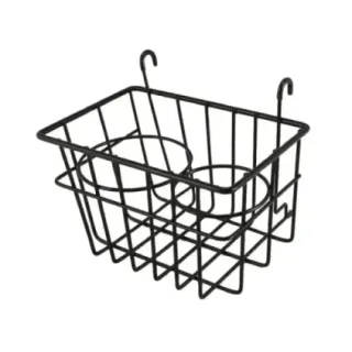 Oppbevaringskurv med koppholdere, sort