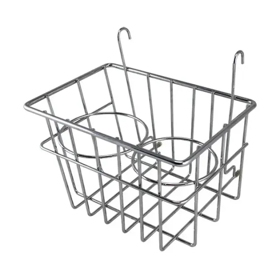 Oppbevaringskurv med koppholdere, krom