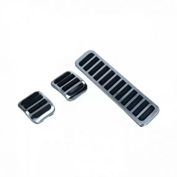 Pedalgummi sett med 3 stk (clutch, brems og gass), krom/svart gummi