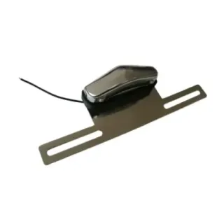 Nummerskiltholder med lys, krom