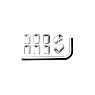 Sekskantmuttere for eksos (8 deler + nøkkel)