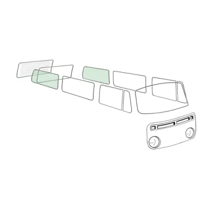 Bakre sidevindu V/R, grønn