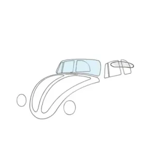 Frontrute, cabriolet, klar