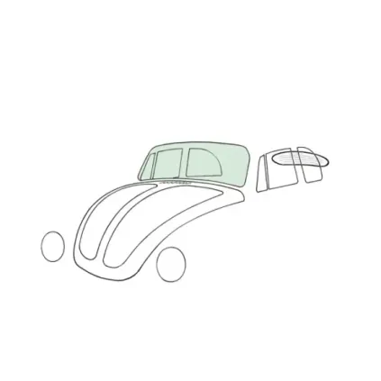 Frontrute, Cabriolet, Grønn