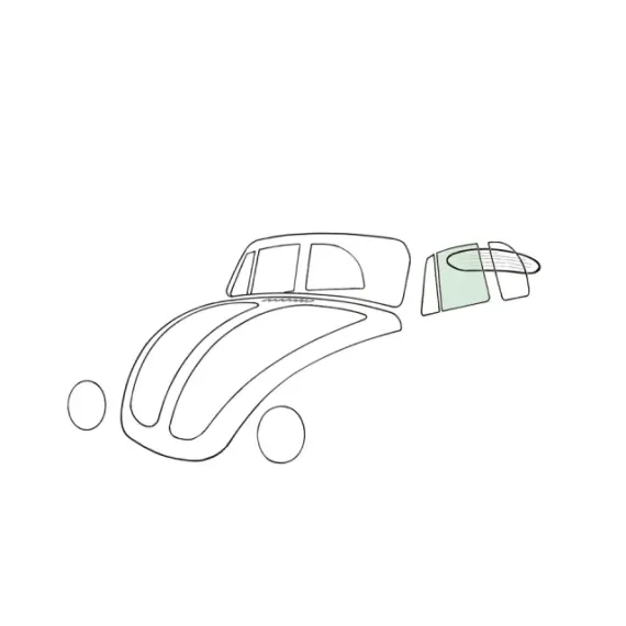Dørvindu, venstre, cabriolet, grønn