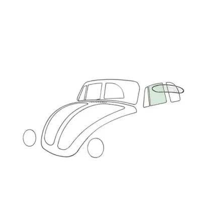Dørvindu, venstre, cabriolet, grønn