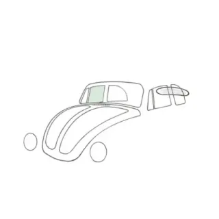 Dørvindu, høyre, cabriolet, grønn