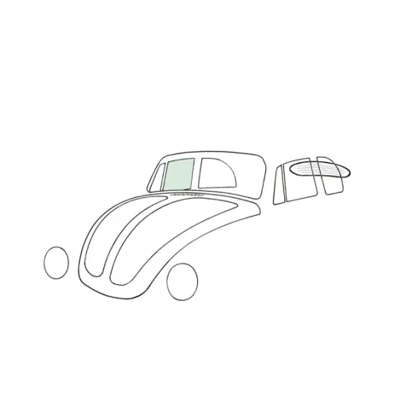 Dørvindu, høyre, cabriolet, grønn