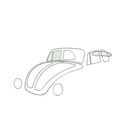 Dørvindu, høyre, cabriolet, grønn