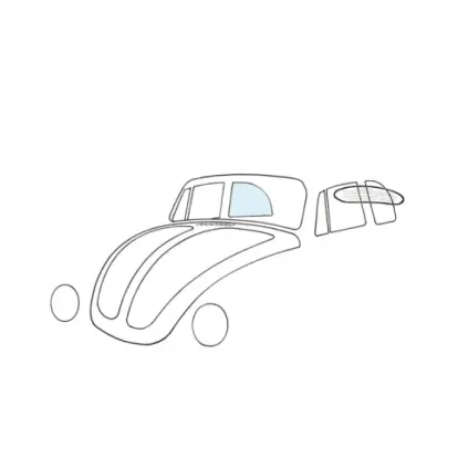 Bakre sidevindu, høyre, cabriolet